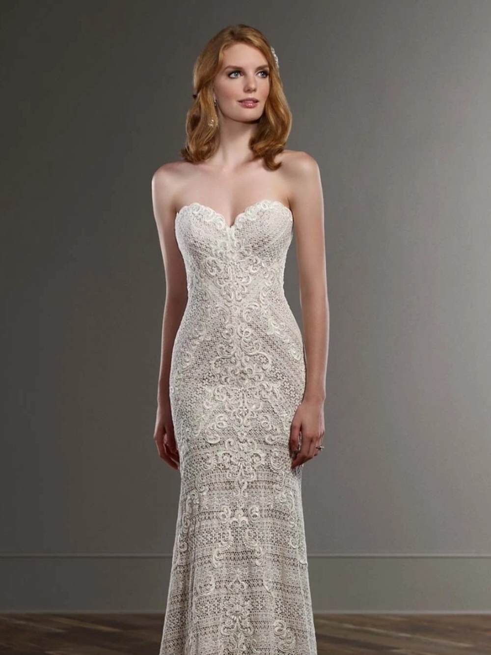 Martina Liana Ml772 Strapless Lace Mermaid Gown in Ivory
